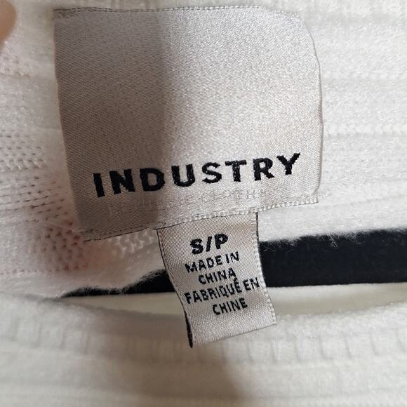 Industry Ribbed Varsity Sweater Small Dolman Sleeve Black and White Slouchy Soft - Picture 4 of 11